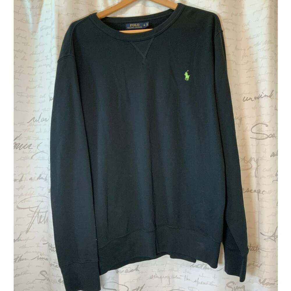 Polo Ralph Lauren Black Crewneck Sweater Size XL Cotton Modal Blend
